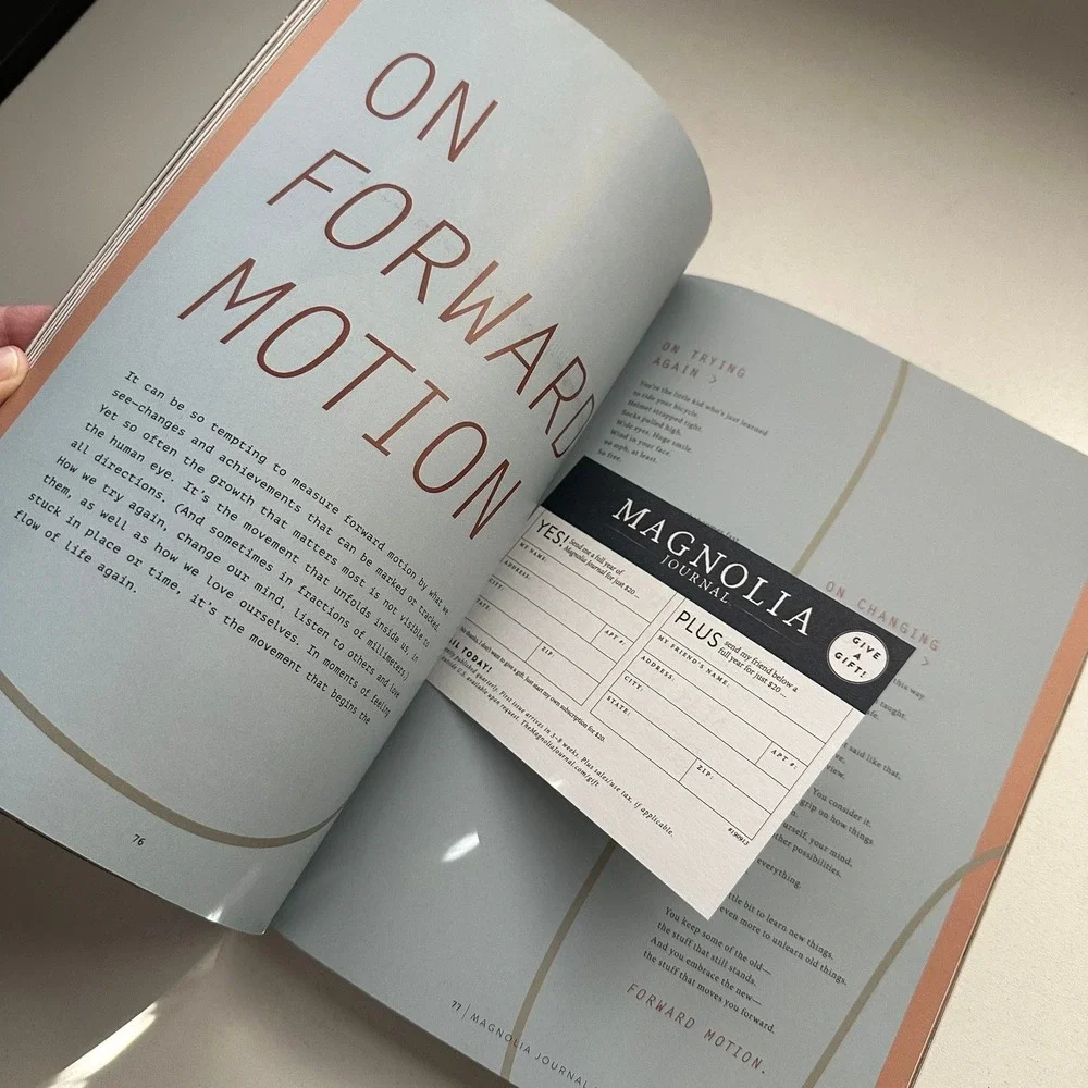 Magnolia Journal Issue 20 Fall 2021 Joanna Gaines Forward Motion Magazine